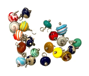20 Lampwork Glass Beads 10 x 12 mm Various Colors Wrapped Loops #10 - Picture 1 of 3