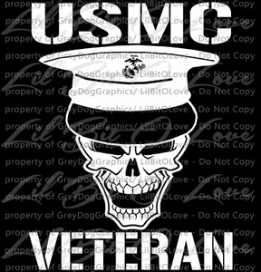 USMC VETERAN SCHÄDEL VINYL ABZIEHBILD US MARINE CORPS AUFKLEBER MILITÄR - Bild 1 von 7