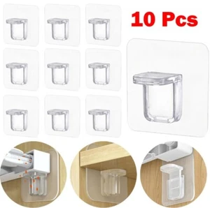 Shelf Bracket Support 10x Plastic Self Adhesive Wardrobe Cabinet Shelves Holders - Picture 1 of 12