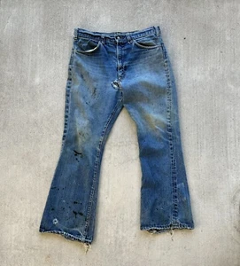 Vintage Levi’s Big E Orange Tab 70s Made In USA Distressed Talon - Picture 1 of 17