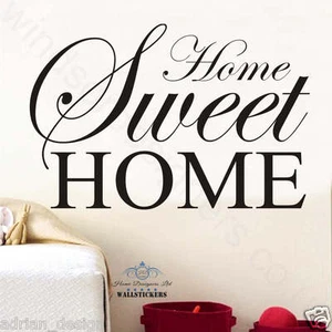 HOME SWEET HOME arte de pared pegatina cita GRANDE decoración dormitorio cita - Imagen 1 de 6