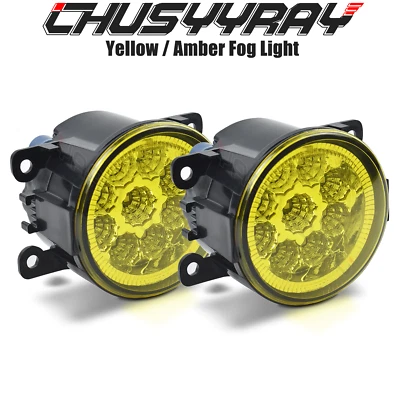 Par de luces antiniebla LED redondas amarillo ámbar para Lincoln Navigator 2007-2012 2013 2014 Foto 1 de 4