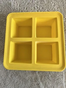Yellow Silicone Large Ice Cube Tray 4 Blocks - Picture 1 of 4