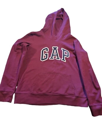 Girls GAP Burgandy Pull Over Hooded Sweater Size 8 - Image 1 of 3