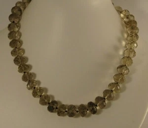 Brown Necklace with Faceted Smoky Quartz and Spinel Stones - Picture 1 of 2