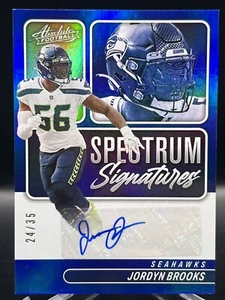 JORDYN BROOKS 2022 Panini Absolute SPECTRUM SIGNATURES BLUE AUTO /35 🔥🏈 - Picture 1 of 1