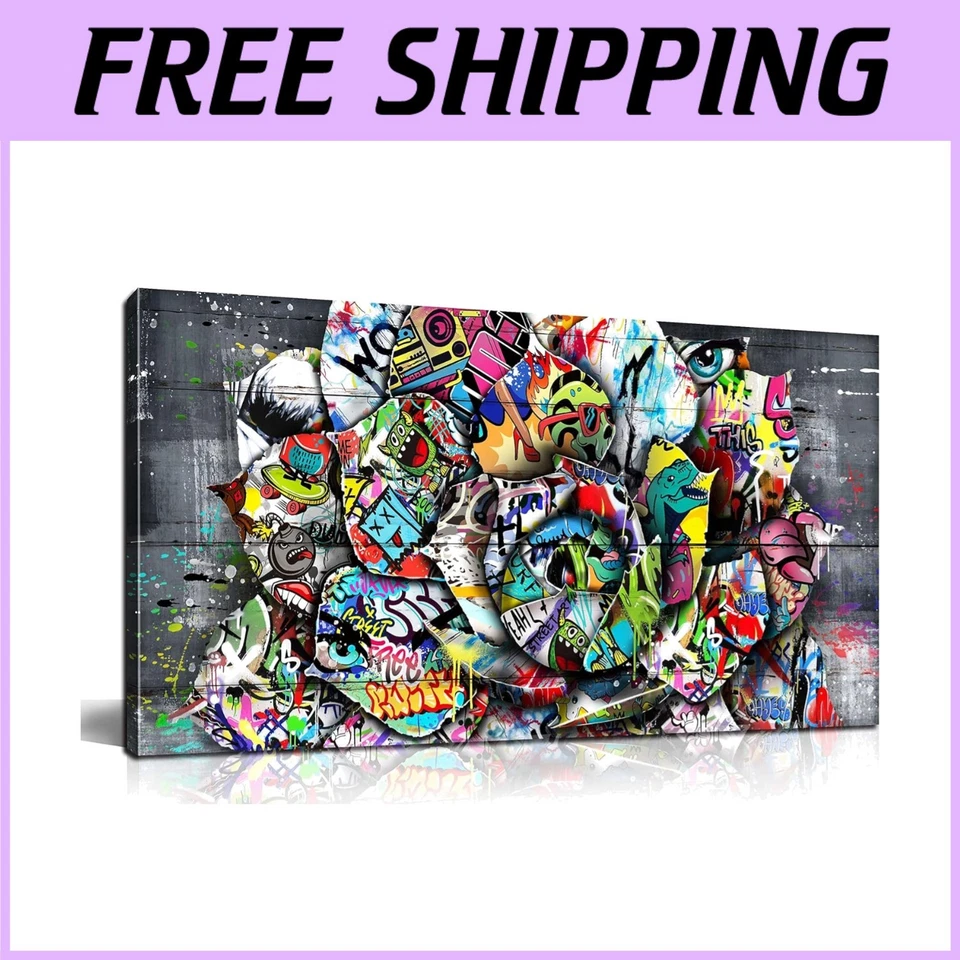 大号班克斯帆布印花 - 花卉墙艺术客厅 — 第 1/4 张图片