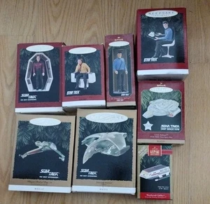 Lot Of 8 Vintage Star Trek Hallmark Keepsake Christmas Ornaments. Kirk, Picard - Picture 1 of 9