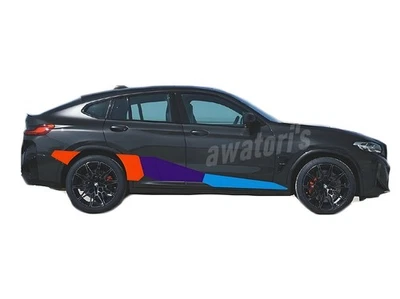 Calcomanía gráfica tricolor a rayas de carreras para BMW X3 X4 X5 M3 M4 M5 pegatina lateral de coche Foto 1 de 3
