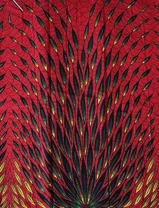 African Print Fabric, Ankara - Red Fabric - Picture 1 of 6