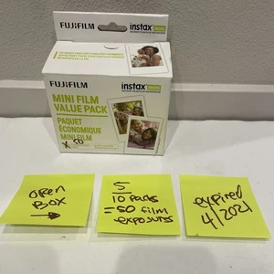 FujiFilm Instax Mini Film Value Pack OPEN BOX SEALED 50 Exposures EXPIRED 2021 - Picture 1 of 6