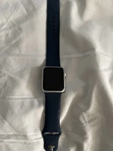 Apple Watch with Blue Band and Silver Aluminum Case - Picture 1 of 2
