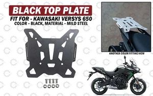Black Top Plate With "Fittings Fit For Kawasaki Versys 650" - Picture 1 of 7