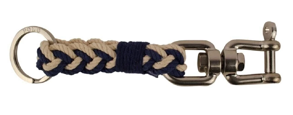 Llavero trenzado con pasador giratorio Polo Ralph Lauren-NUEVO-OS Foto 1 de 3