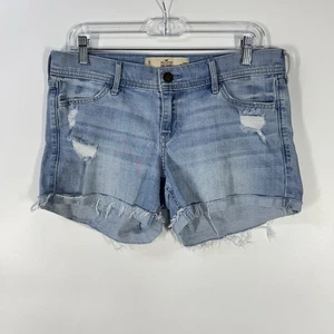 Hollister Damen Denim Midi Shorts Größe 9 W 29 blau Jeans Bündchen 4" Schrittlänge - Bild 1 von 10