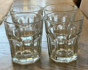 Lot Of 4 Vintage  Libbey Duratuff Heavy Glasses Heavy 8oz Tumblers 8 Panel H4” - Picture 1 of 3