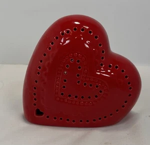 Valentine Gift Present Heart Light Lamp Red Ceramic - Picture 1 of 4
