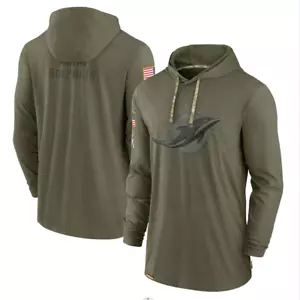 Sudadera con capucha pulóver tonal Salute to Service Olive Miami 2022 para hombre - Imagen 1 de 4