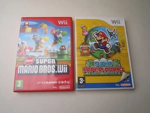WII SUPER MARIO BROS & WII PAPER MARIO BUNDLE - Picture 1 of 2