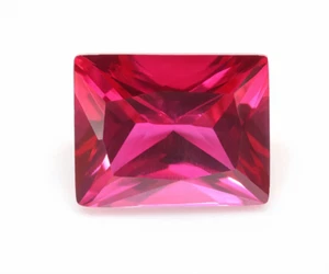 Top Quality Emerald Cut Red Corundum Ruby Lab Created AAAA+ Loose Gemstone 1pcs - Picture 1 of 6