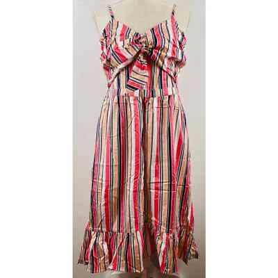 Maison Jules Multicolor Floral Sundress Womens Size 8 NWT Fit & Flare Dress - Image 1 of 4