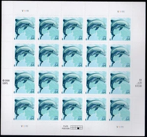 Scott #4388 Dolphin Full Sheet of 20 Stamps - MNH - Picture 1 of 1