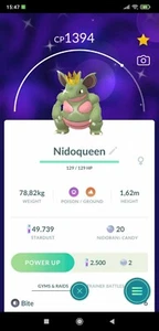 Pokemon Corona Brillante Nidoqueen (Tr.a.d.e 20k polvo de estrellas o P.T.C 80k polvo de estrellas) - Imagen 1 de 1