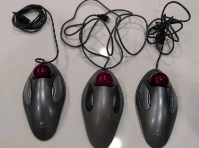 Logitech T-BC21 Marble Wired USB Trackball Mouse Good Condition Tested - Image 1 of 4