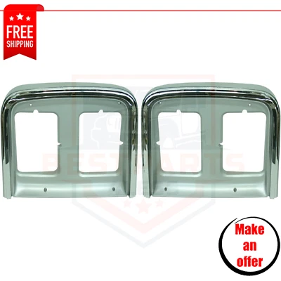 New Headlight Doors set of 2 pc chrome left right for 1985-1991 GMC P3500 Base - Image 1 of 4