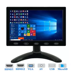 Portable Monitor 7" LCD CCTV PC Screen USB AV RCA VGA HDMI for DSLR Raspberry Pi - Picture 1 of 24