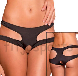 SEXY SIDE CUT BLACK OPEN CROTCH CROTCHLESS KNICKERS PANTIES THONG UNDERWEAR GIFT