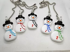 Winter Snowman Ceiling Fan or Light Pull-Glass - Picture 1 of 7