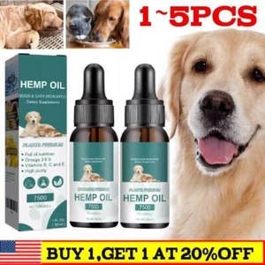 Hemp-Oil for Pet Calming Oil Joint Pain Relief Anxiety Arthritis Stress 1-5X - Picture 1 of 8