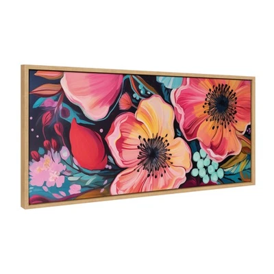 Sylvie Preppy Boho Aesthetic Colorful Floral Group Framed Canvas Wall Art by ... - Image 1 of 4