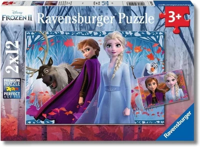 - Puzzle 2X12 Pezzi Frozen | Puzzle Bambini 3 Anni | Dimensioni Di 26X18 Cm | Re - Immagine 1 di 4