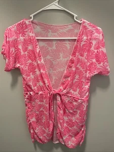 Floral Pink Girls Small Pool Cover Up, Light Weight Middle Draw string - Picture 1 of 2