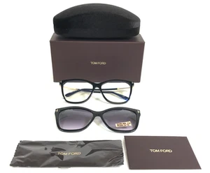 Tom Ford Eyeglasses Frames TF5824-B 001 Black with Magnetic Clip-Ons 56-14-140 - Picture 1 of 13