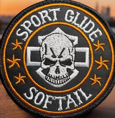 🔥Parche Harley Davidson Motocicleta Bordado Hierro Sobre Calavera Deporte Deslizamiento Softail Foto 1 de 4