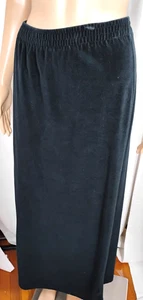 Vintage Velveteen Velour Womens Med Black Maxi Skirt Punk Goth Witchy Halloween - Picture 1 of 13
