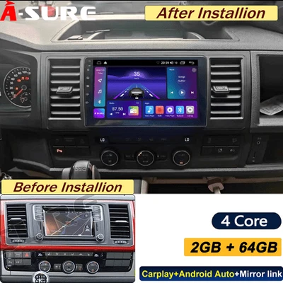 für VW T6 Transporter Multivan Android 14 Autoradio BT 5.0 GPS Navi Carplay 64GB - Bild 1 von 4