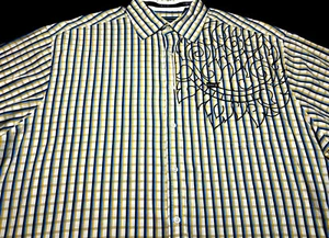 Enyce Mens Button Front Short Sleeve Cotton Stripe Logo Shirt 2XL XX XXL - Picture 1 of 4
