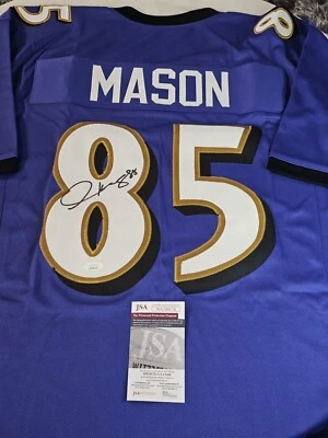 Derrick Mason Autographed/Signed Jersey JSA COA Purple Custom Jersey  - Image 1 of 4
