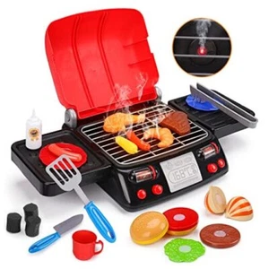 Kids Play Food Grill with Pretend Smoke Sound Light Kitchen Playset grill set - Picture 1 of 7