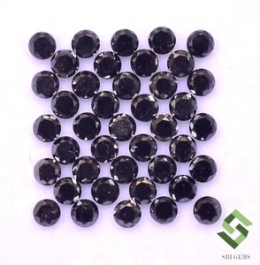 2.50 mm Natural Black Diamond Round Cut Lot 10 Pcs 0.76CTS Calibrated Loose Gems - Picture 1 of 6