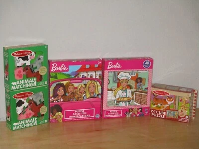 Lote de 5 Puzzles 2 Diferentes Barbie y 3 Melissa y Doug Todos Nuevos en Caja Foto 1 de 4