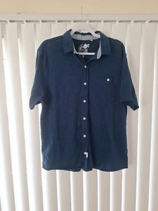 Mens XL Laguna Button Front Short Sleeve Shirt Blue - Picture 1 of 3