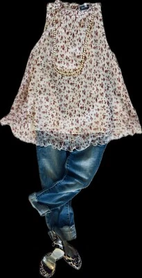 Blusa túnica seda estampado flores Y2K Paul & Joe Paris talla 3 Foto 1 de 4