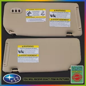 2006-2014 Subaru Tribeca Driver & Passenger Side Sun Visor Pair Set Tan Brown - Picture 1 of 7