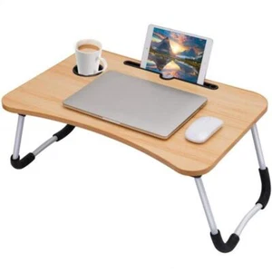 TAVOLINO PIEGHEVOLE DA LETTO VASSOIO COLAZIONE STUDIO TABLET PC NOTEBOOK LEGNO - Foto 1 di 1