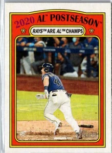 2021 Topps Heritage #22 2020 AL Postseaon Rays AL Champs - Picture 1 of 2